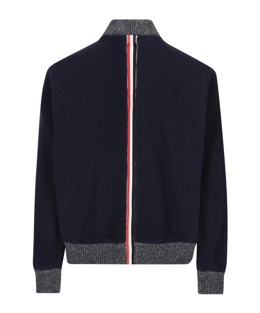 Logo Patch Zip-Up Bomber Jacket