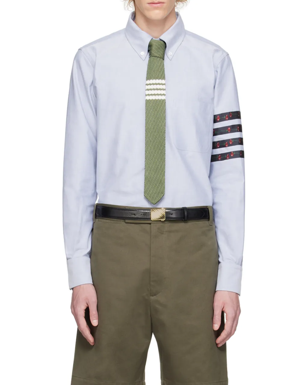 4-Bar Stripe Curved Hem Shirt