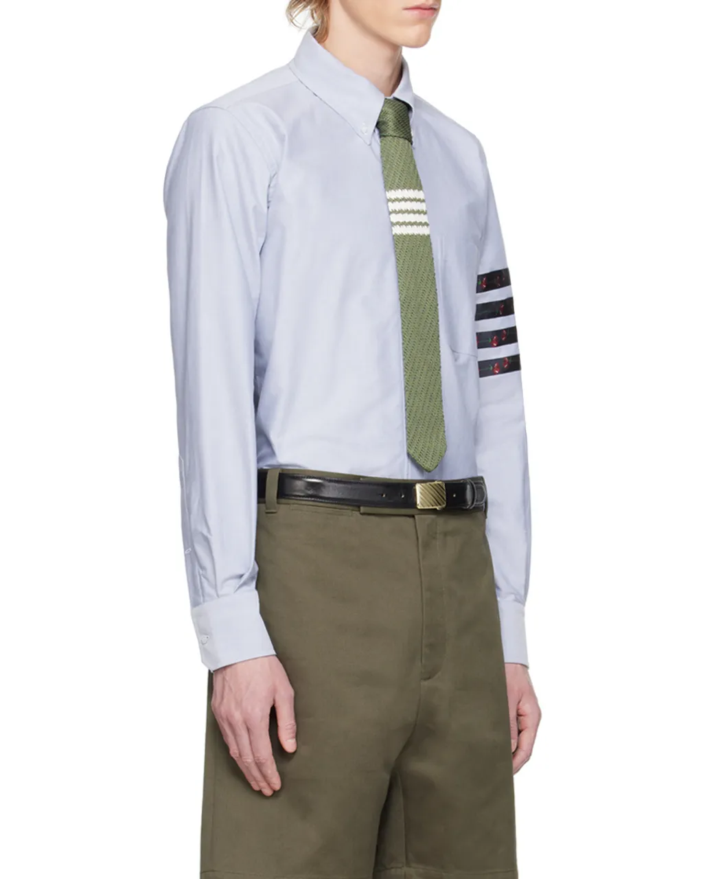 4-Bar Stripe Curved Hem Shirt