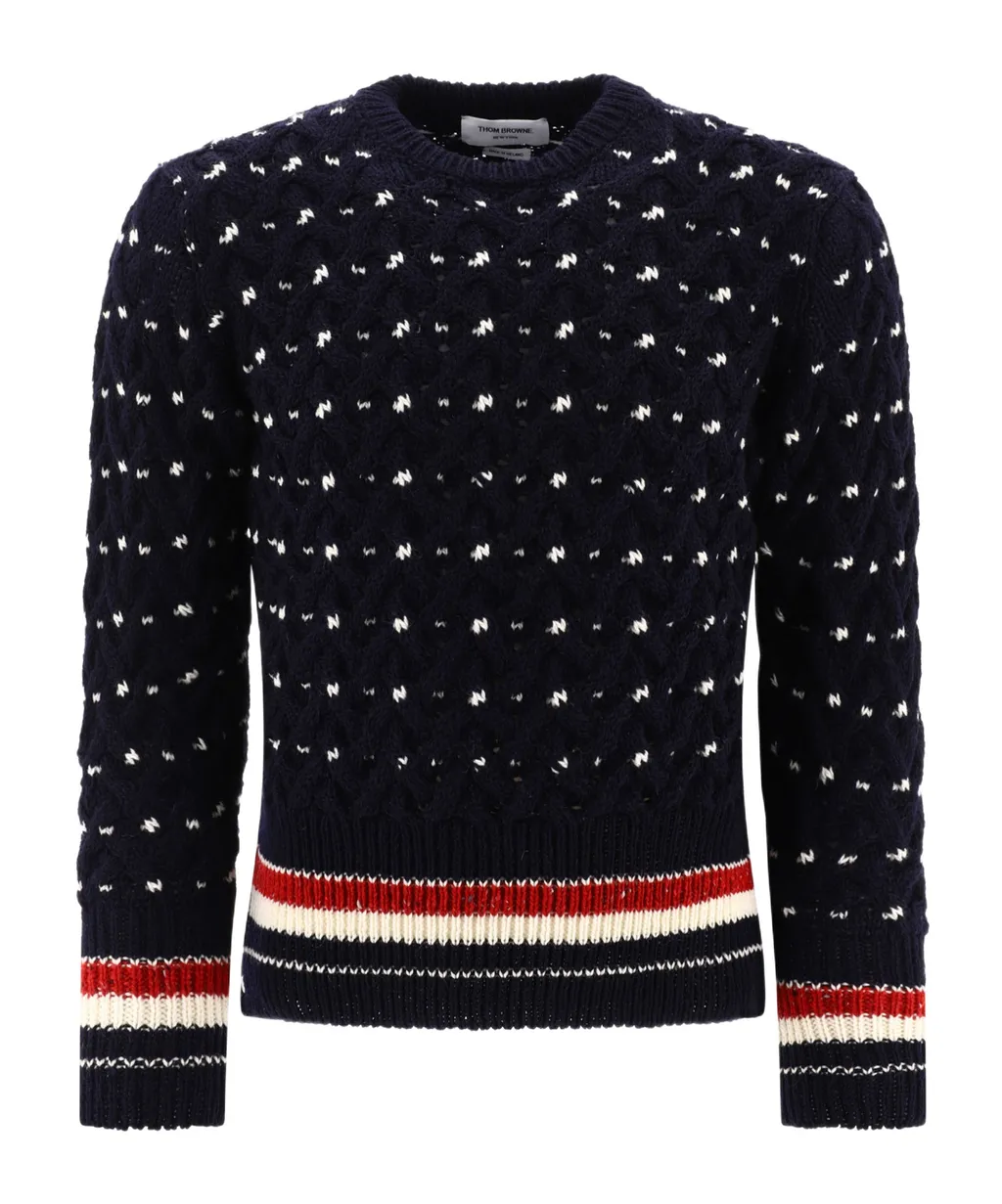 Crewneck Cable-Knit Sweater