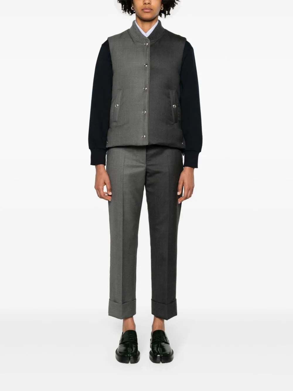 Colour-Block Tapered-Leg Trousers