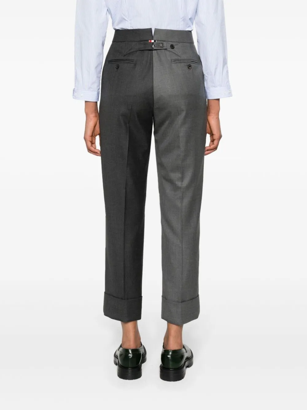Colour-Block Tapered-Leg Trousers