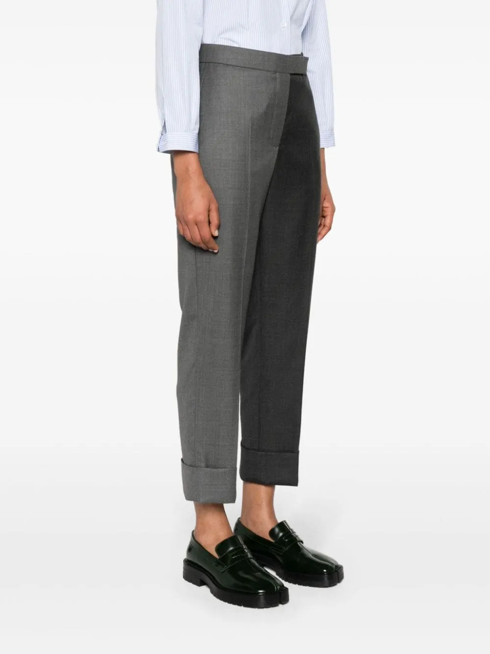 Colour-Block Tapered-Leg Trousers