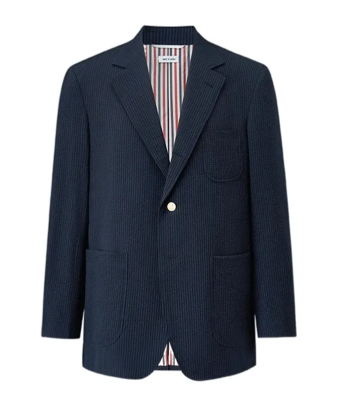 Striped Seersucker Blazer