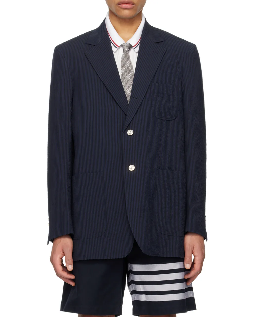 Single Breasted Seersucker Blazer