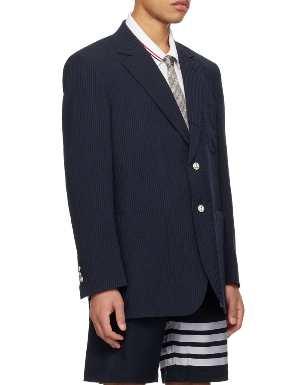 Single Breasted Seersucker Blazer