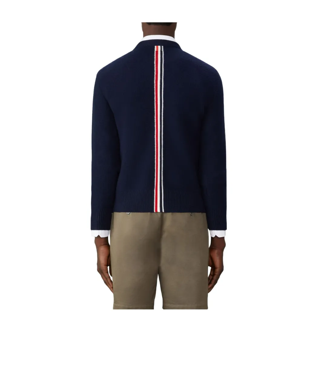 Rwb Stripe V-Neck Knitted Cardigan