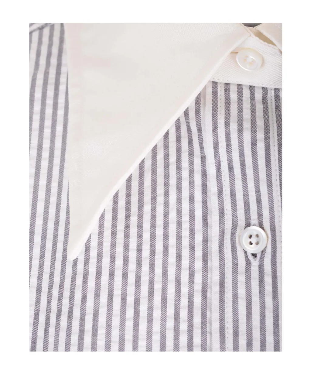 Seersucker Striped Shirt