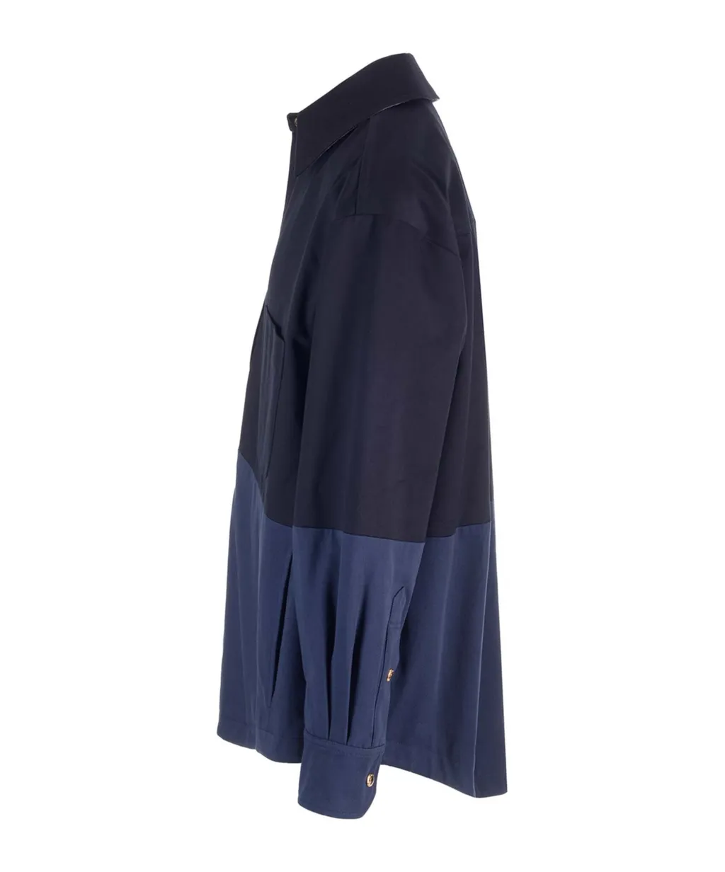 Two-Toned Button-Up Jacket