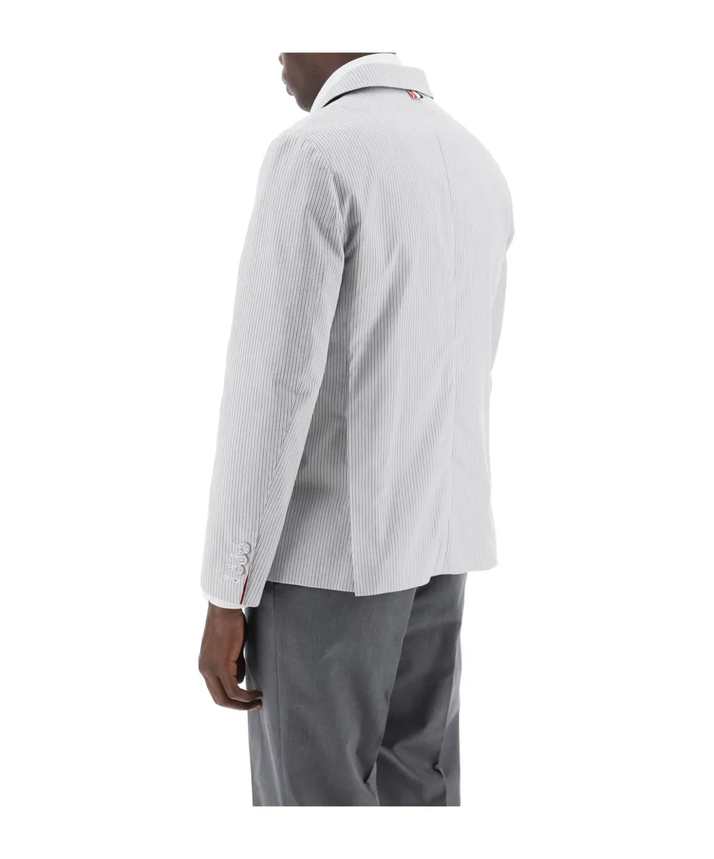 Single Breasted Striped Deconstructed Jacket