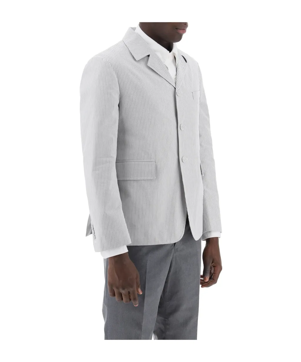 Single Breasted Striped Deconstructed Jacket