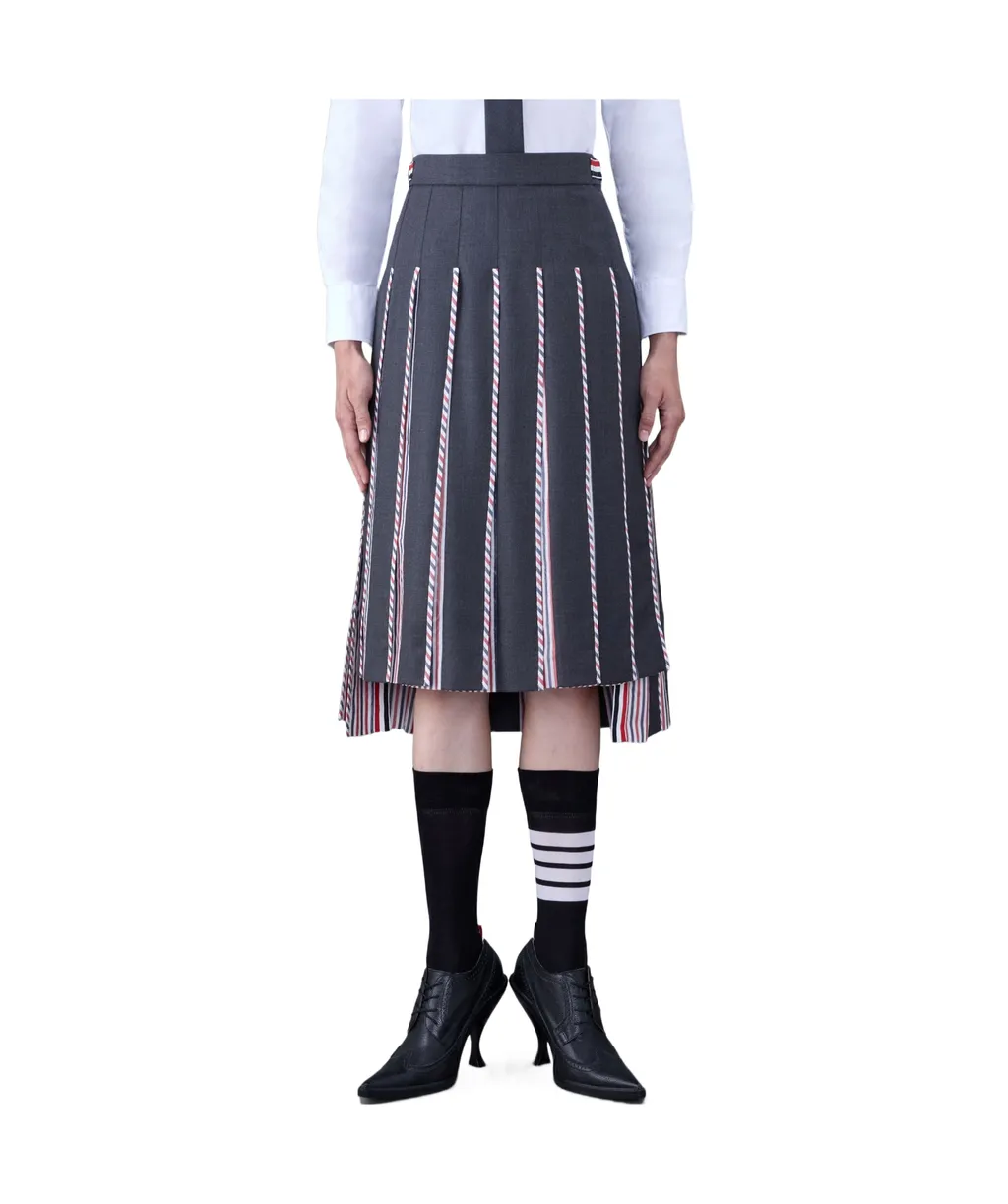 Rwb-Print Pleated Midi Skirt