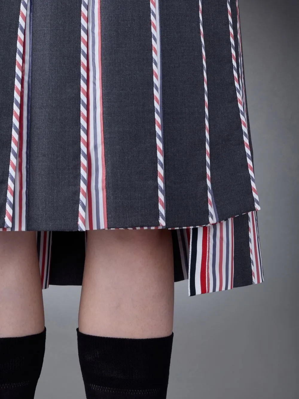 Rwb-Print Pleated Midi Skirt