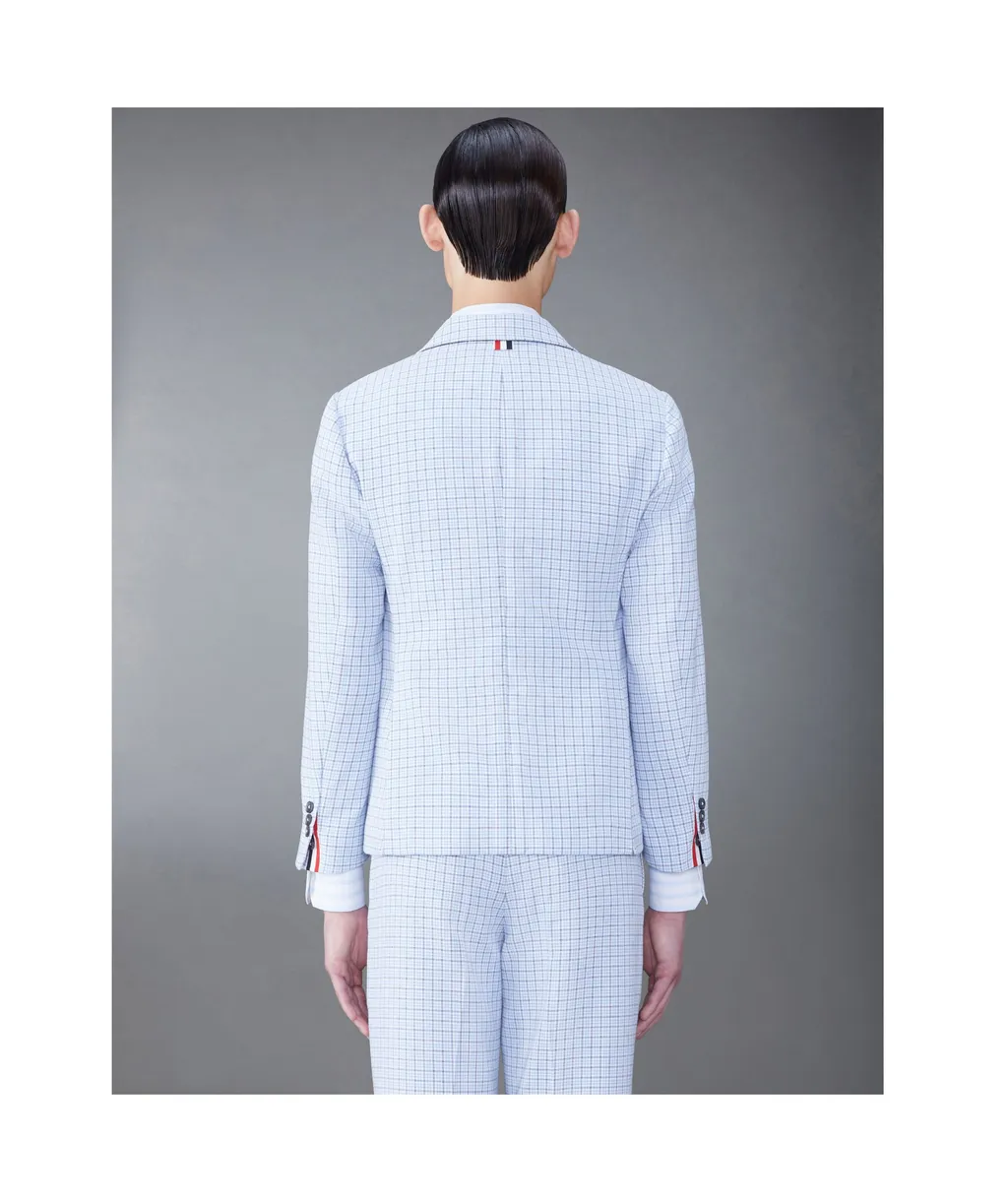 Check-Pattern Single-Breasted Blazer