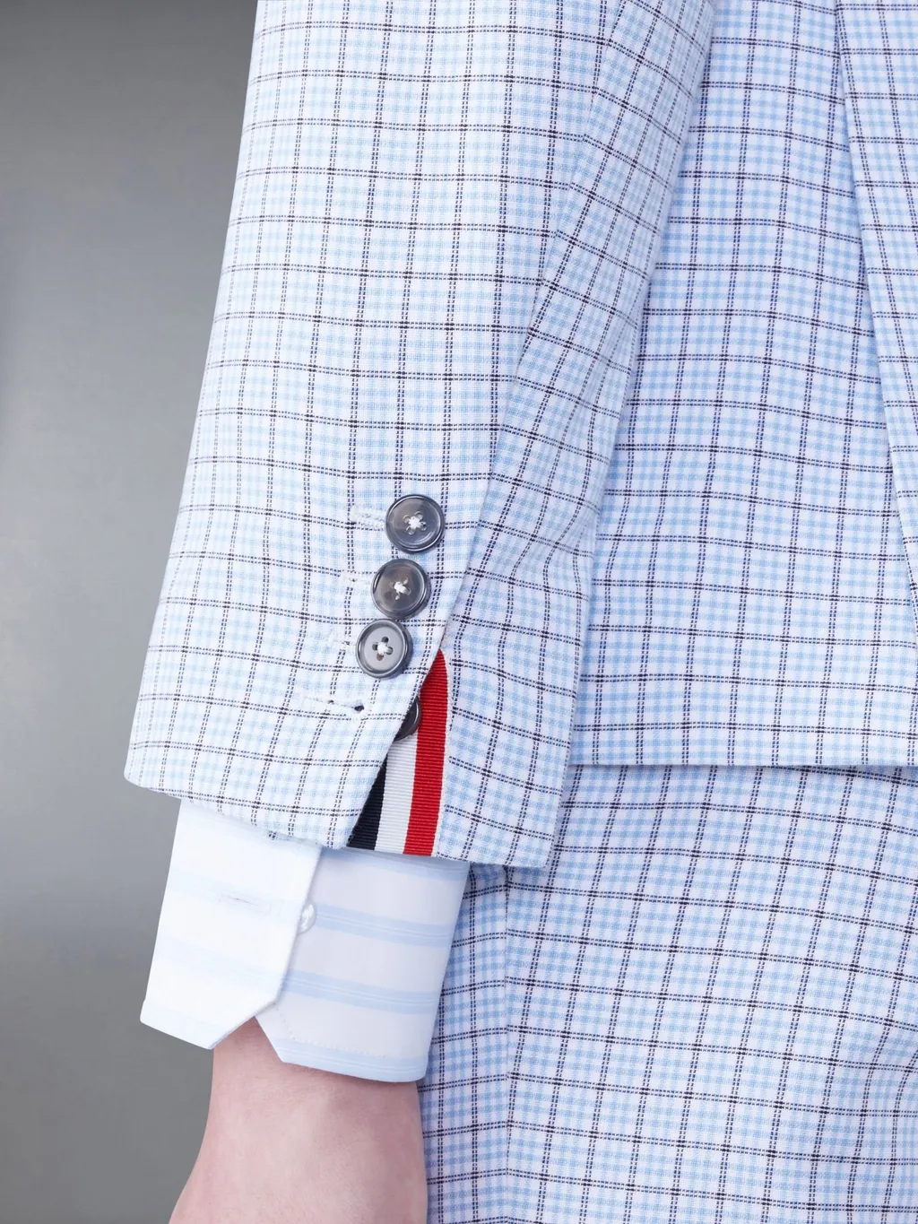 Check-Pattern Single-Breasted Blazer