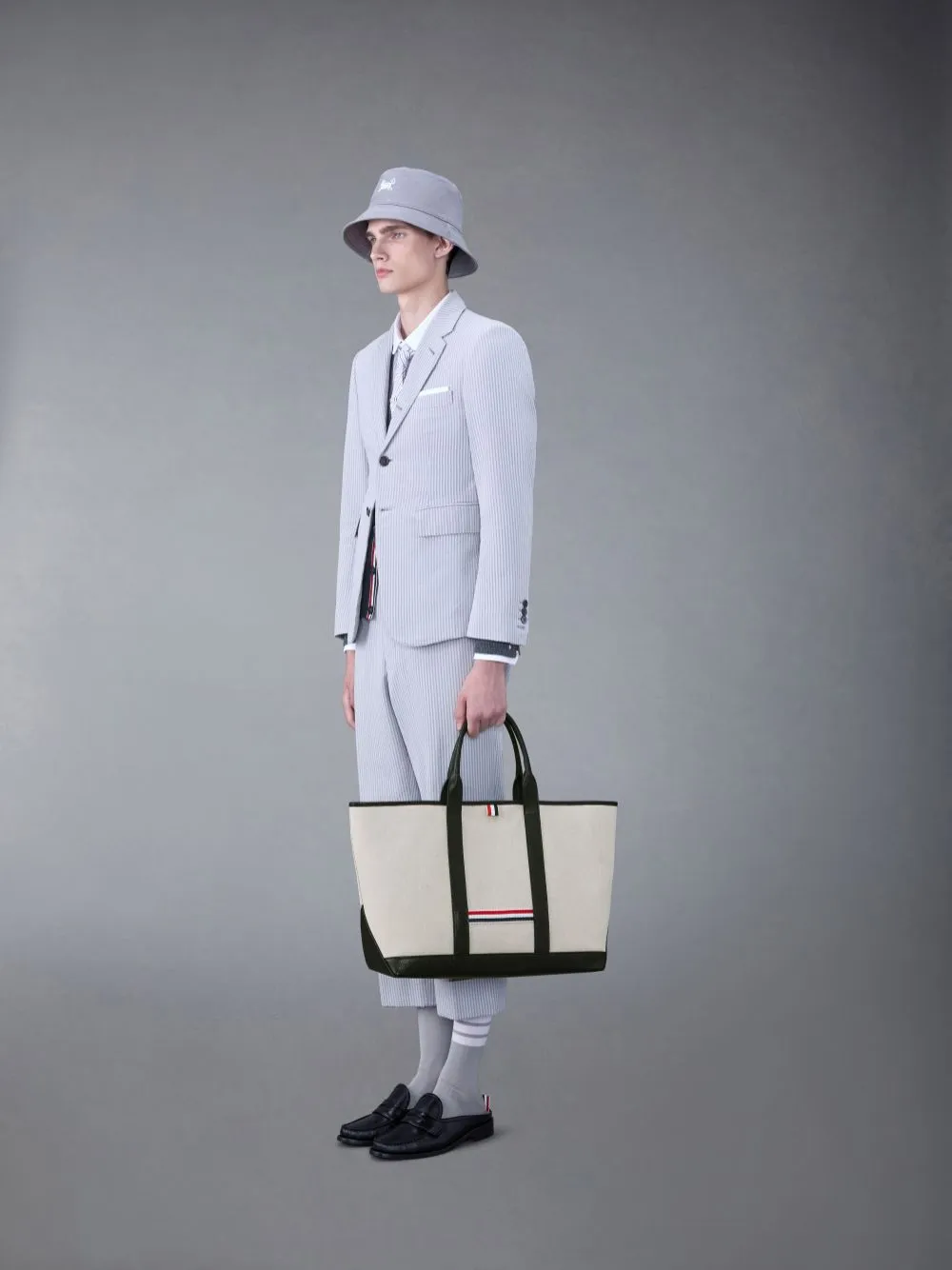 Medium Rwb Stripe Top Handle Bag