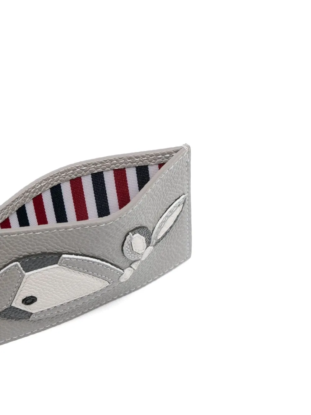 Whale-Appliqué Pebbled Cardholder