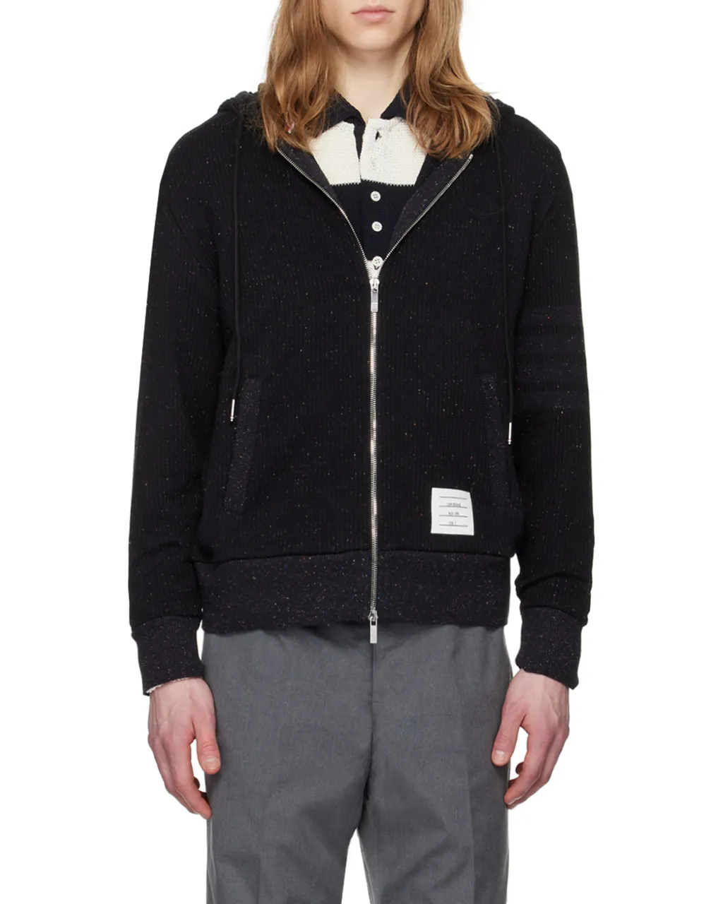 4-Bar Stripe Zip-Up Hoodie