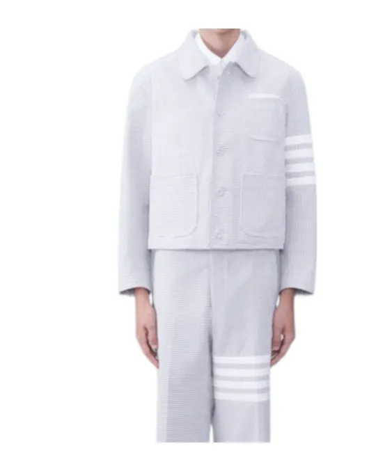 Unconstructed 4-Bar Seersucker Jacket