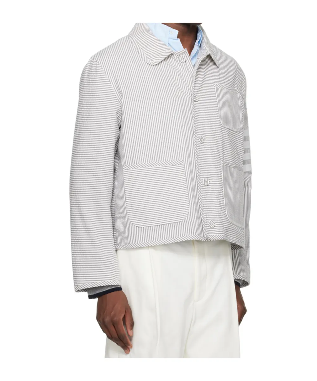 Unconstructed 4-Bar Seersucker Jacket