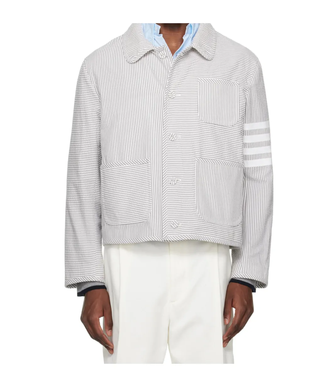 Unconstructed 4-Bar Seersucker Jacket