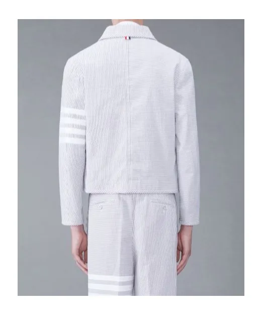 Unconstructed 4-Bar Seersucker Jacket