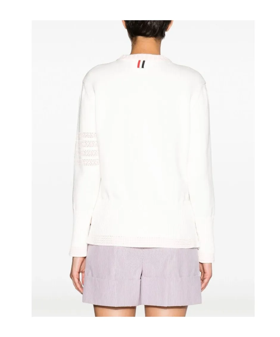 4-Bar Striped Crewneck Knitted Jumper