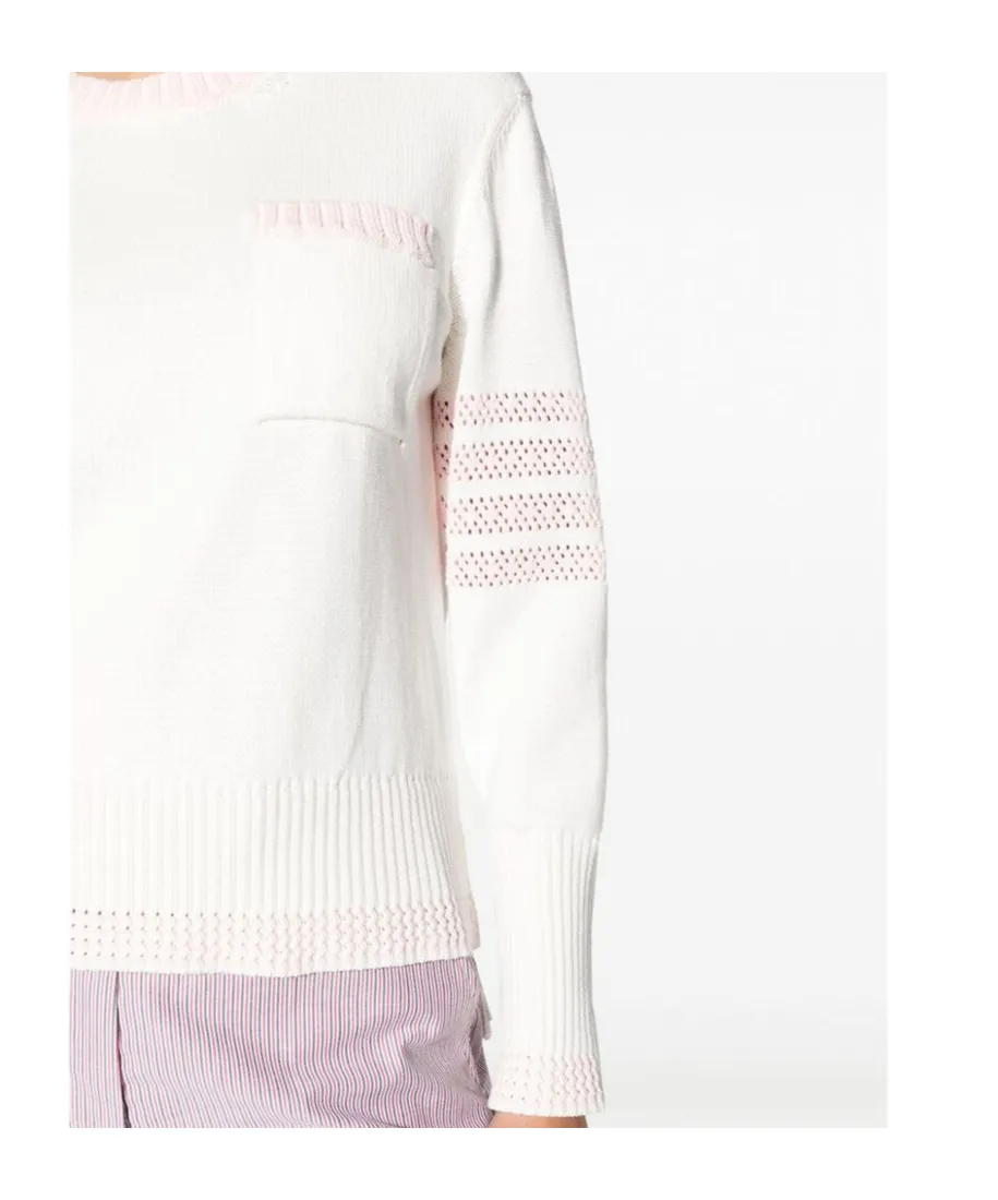 4-Bar Striped Crewneck Knitted Jumper