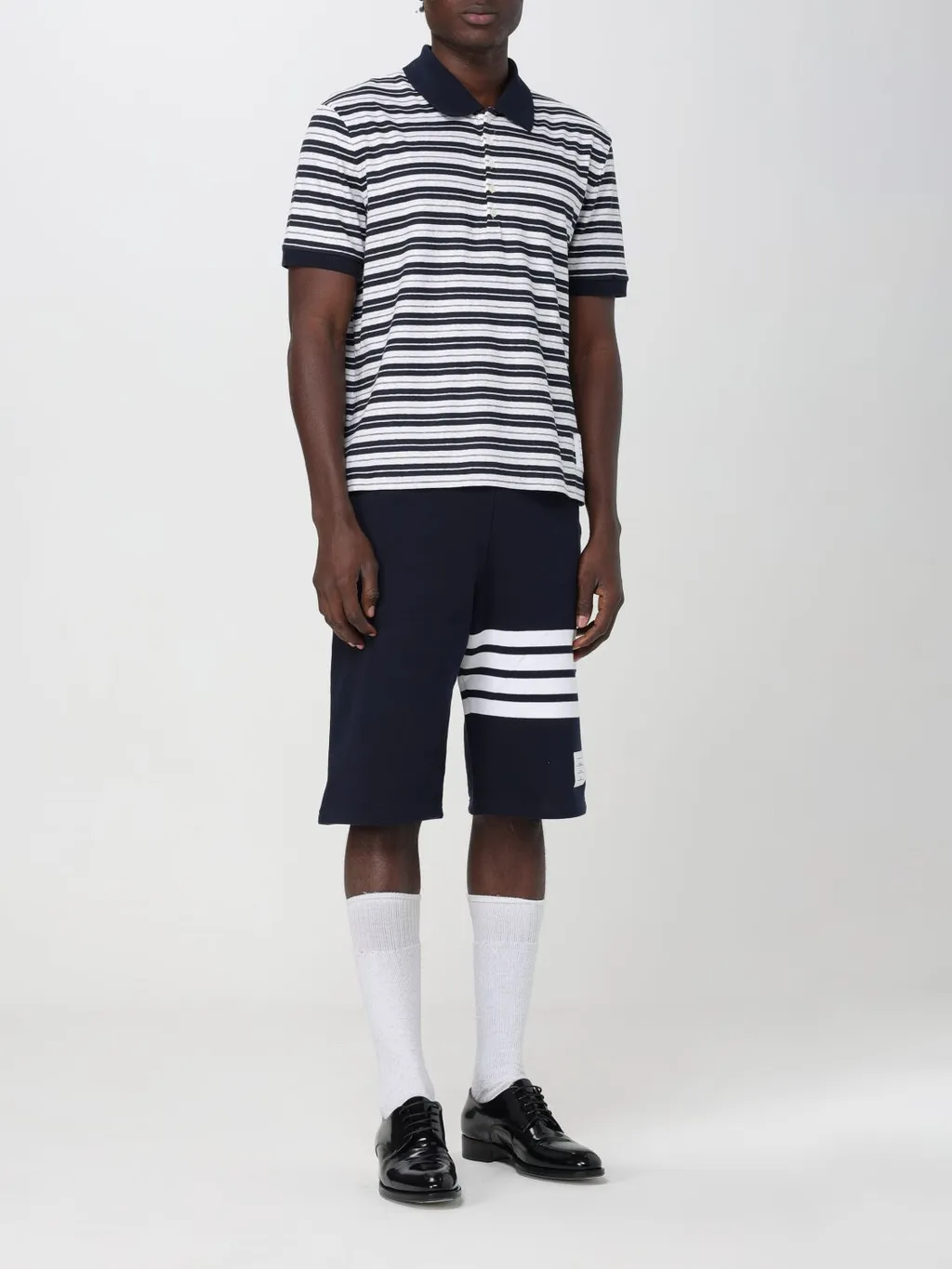 Striped Short-Sleeved Polo Shirt