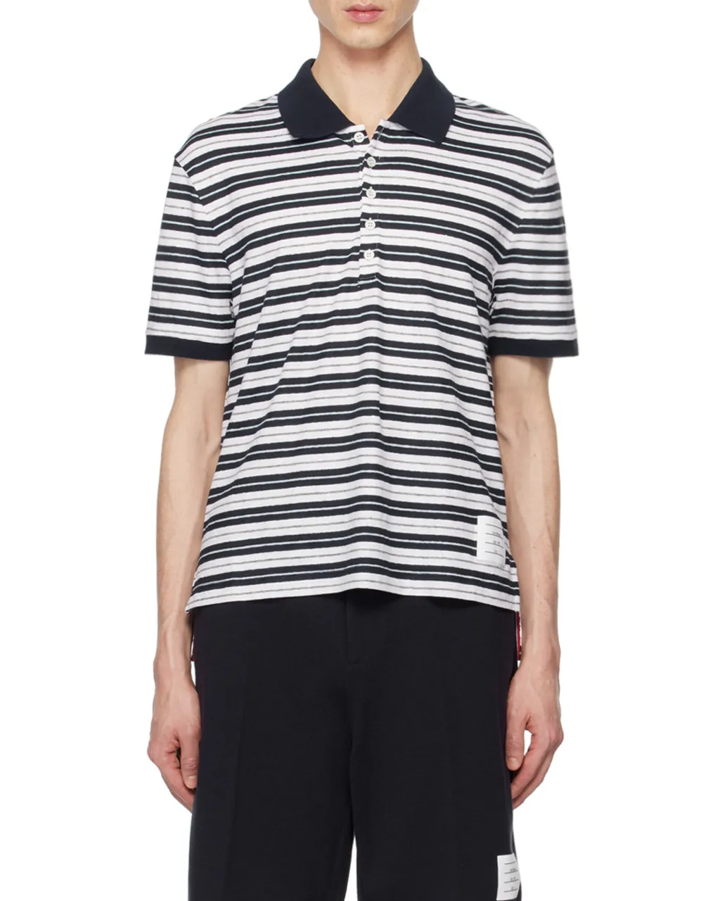 Striped Short-Sleeved Polo Shirt