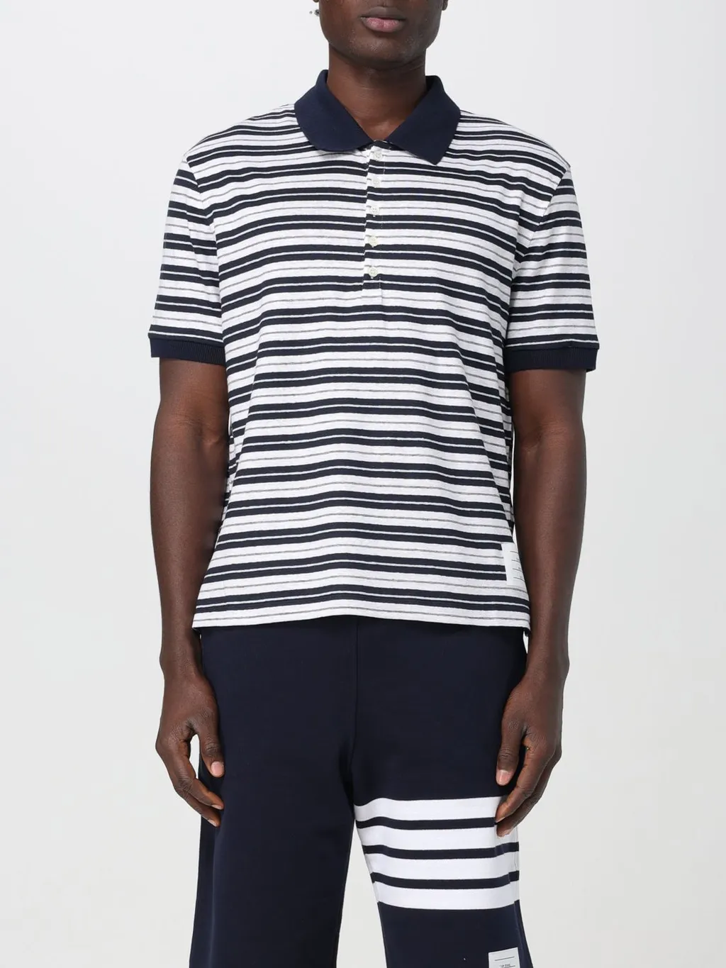 Striped Short-Sleeved Polo Shirt