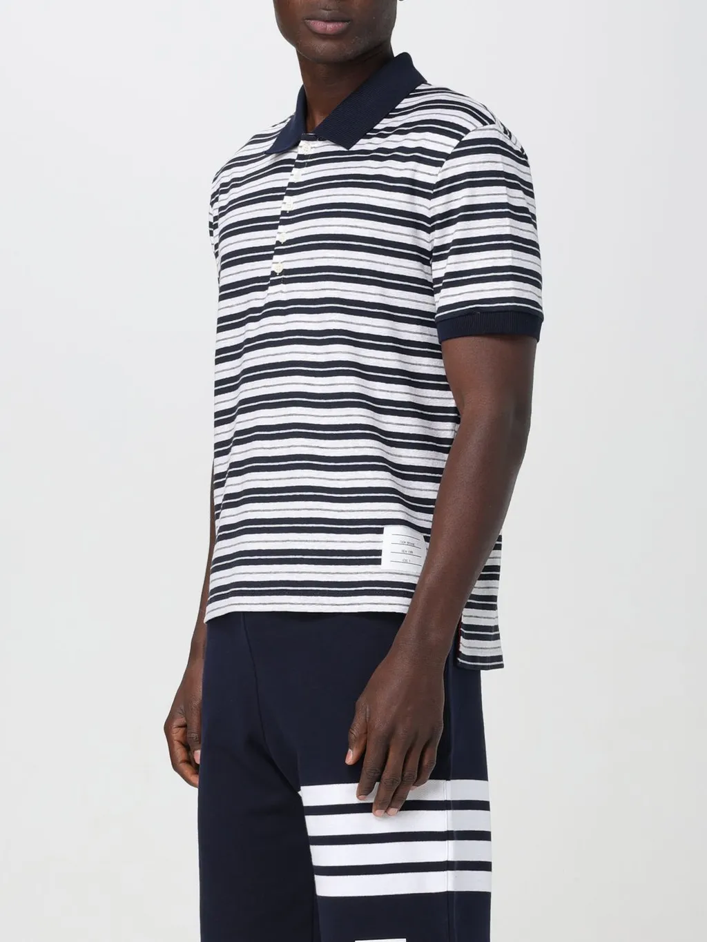 Striped Short-Sleeved Polo Shirt