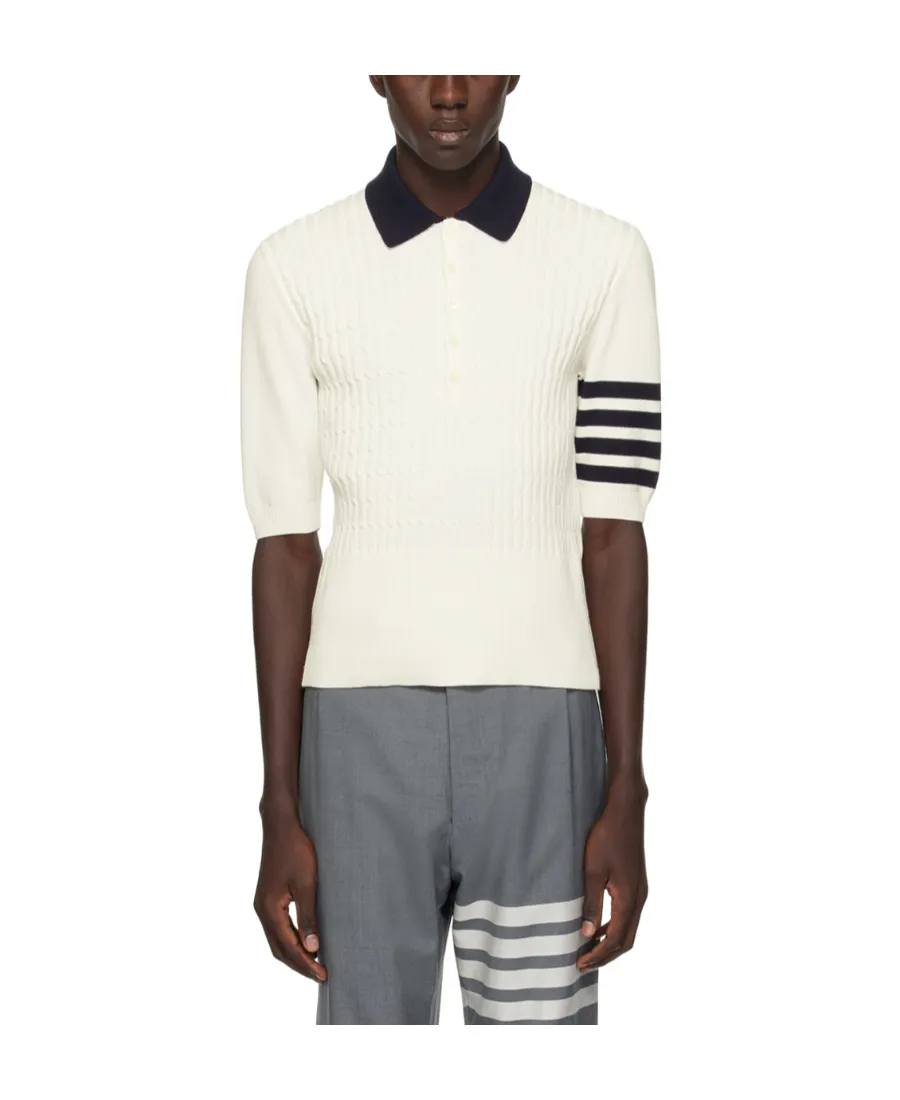4-Bar Intarsia-Knit Polo Shirt