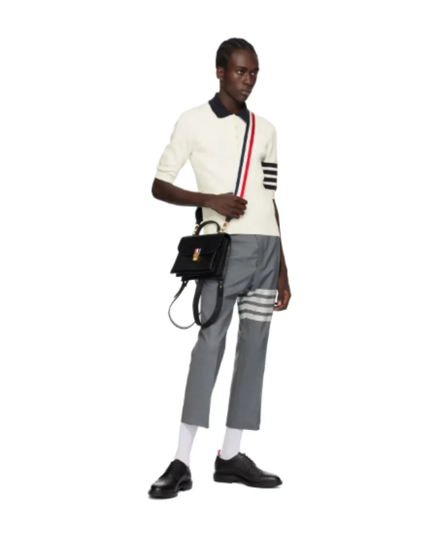 4-Bar Intarsia-Knit Polo Shirt