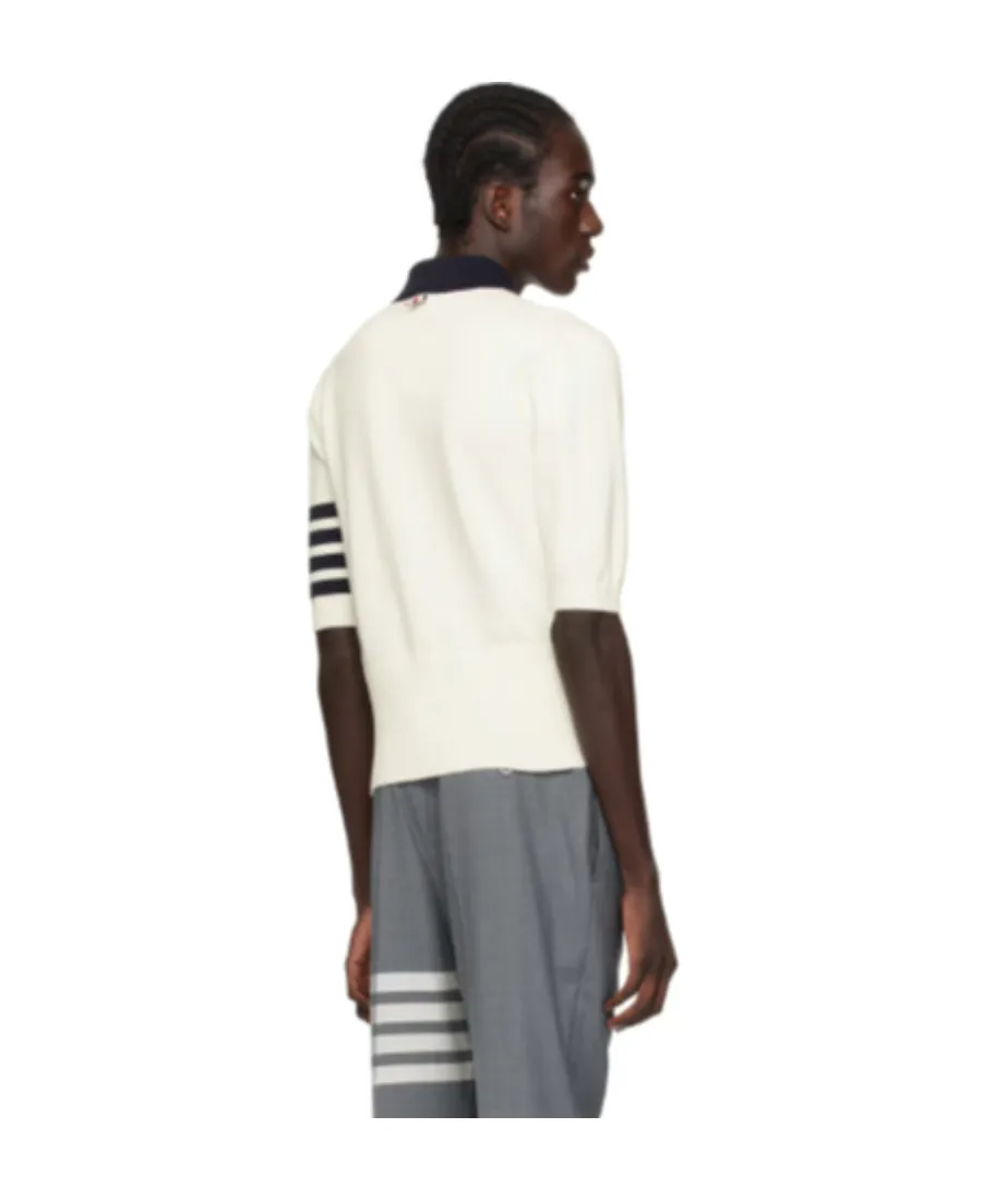 4-Bar Intarsia-Knit Polo Shirt