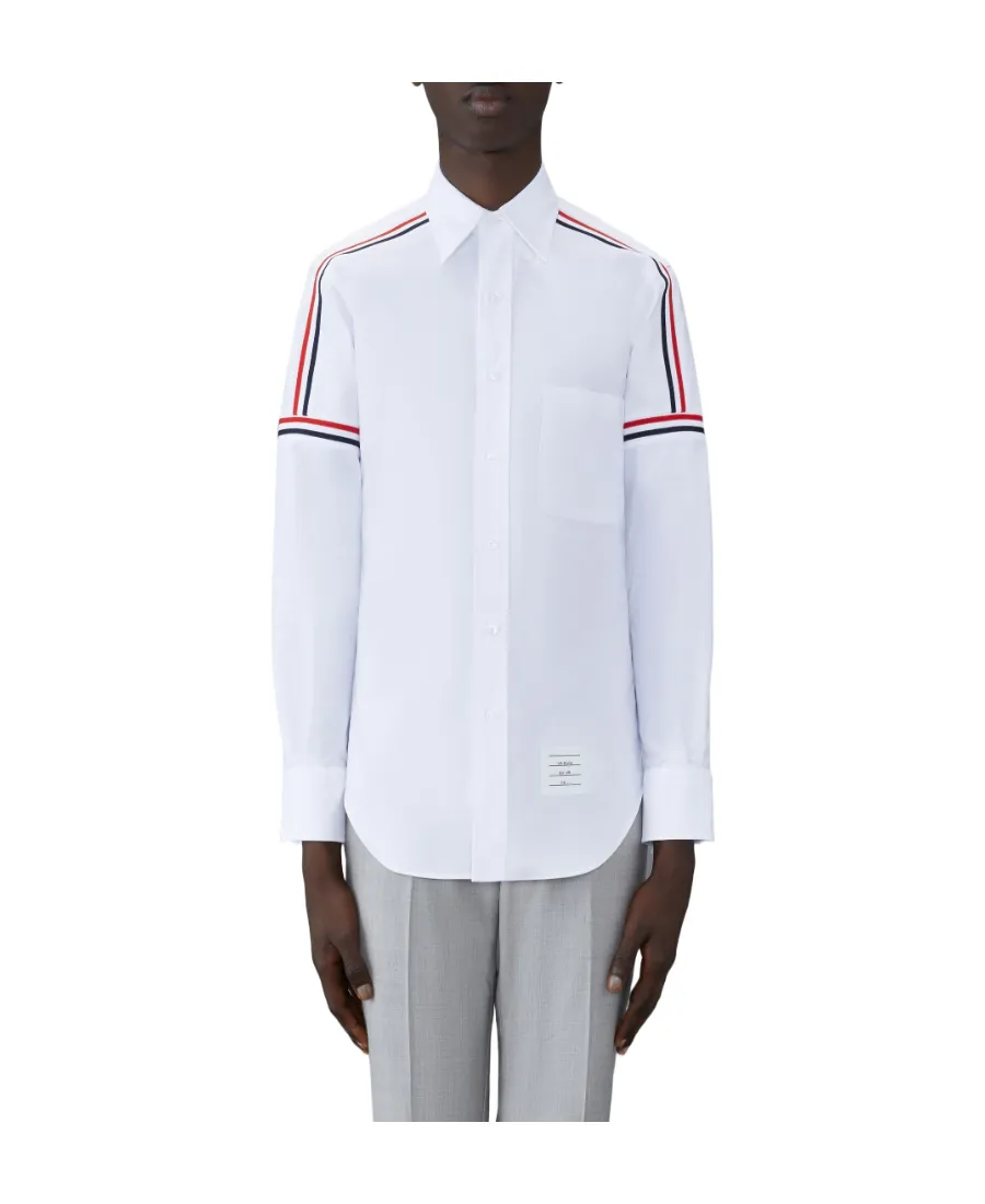 Stripe-Detail Long-Sleeve Shirt
