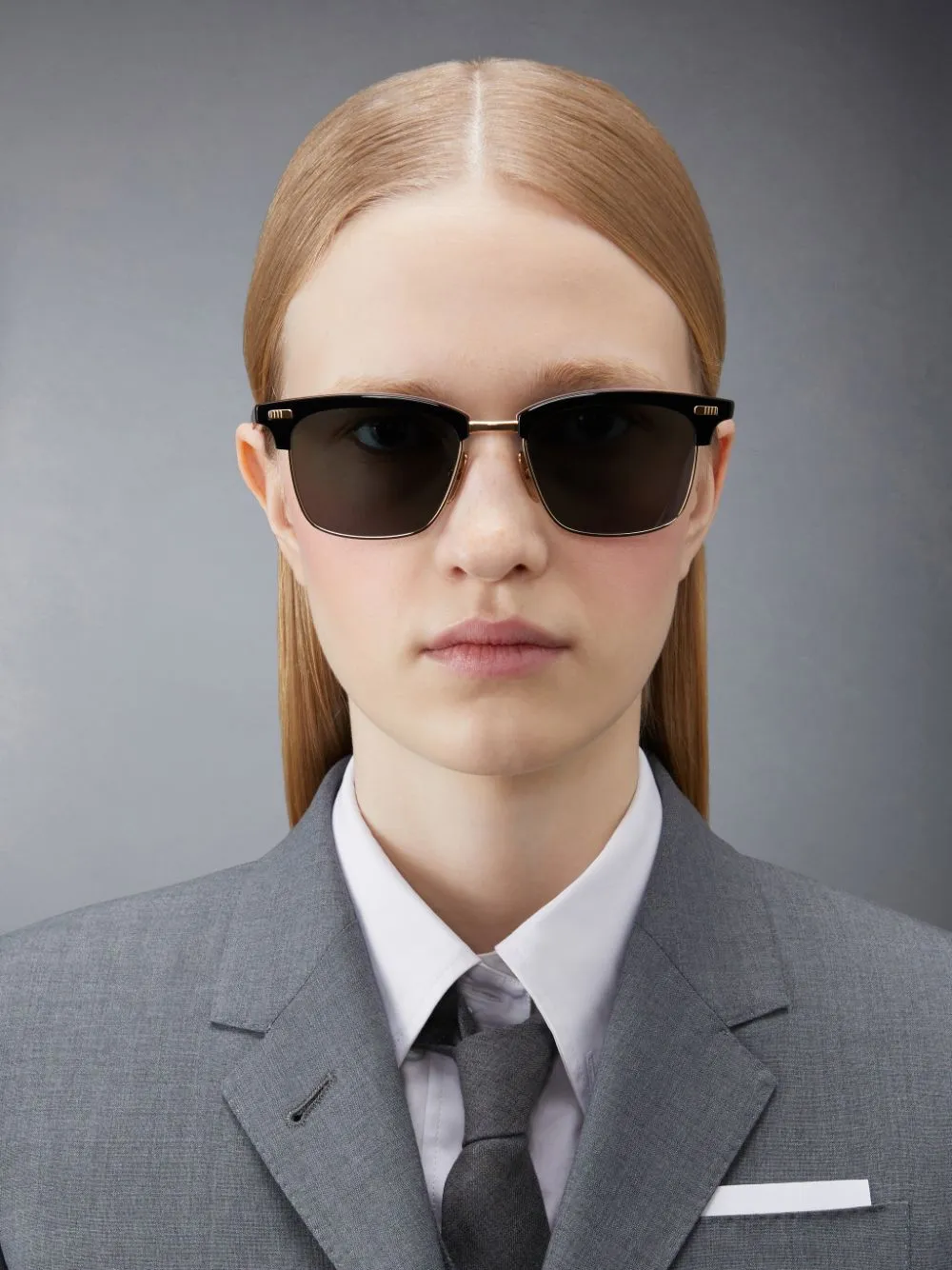 Clubmaster-Frame Tinted Sunglasses