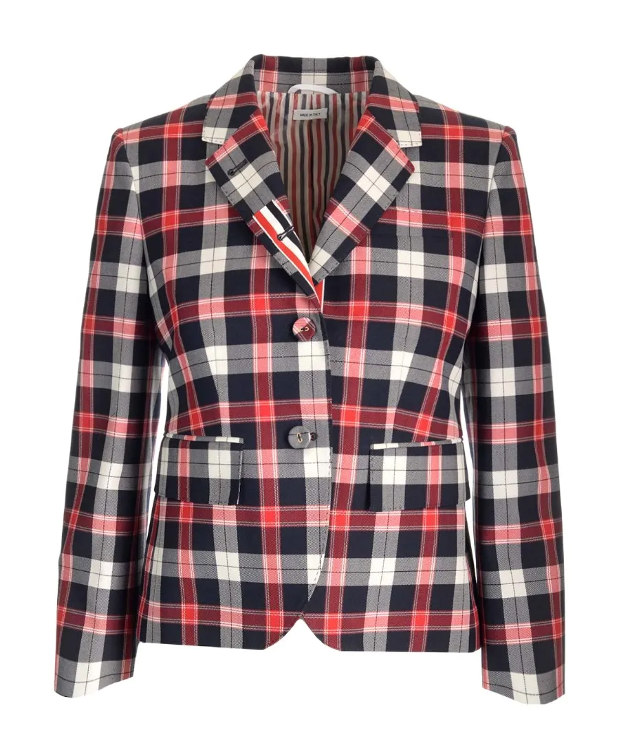 Tartan Buttoned Blazer