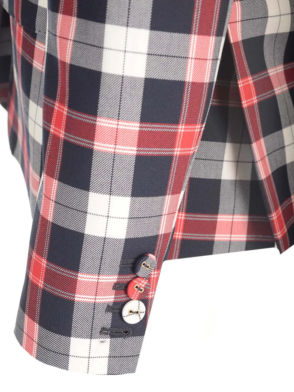 Tartan Buttoned Blazer