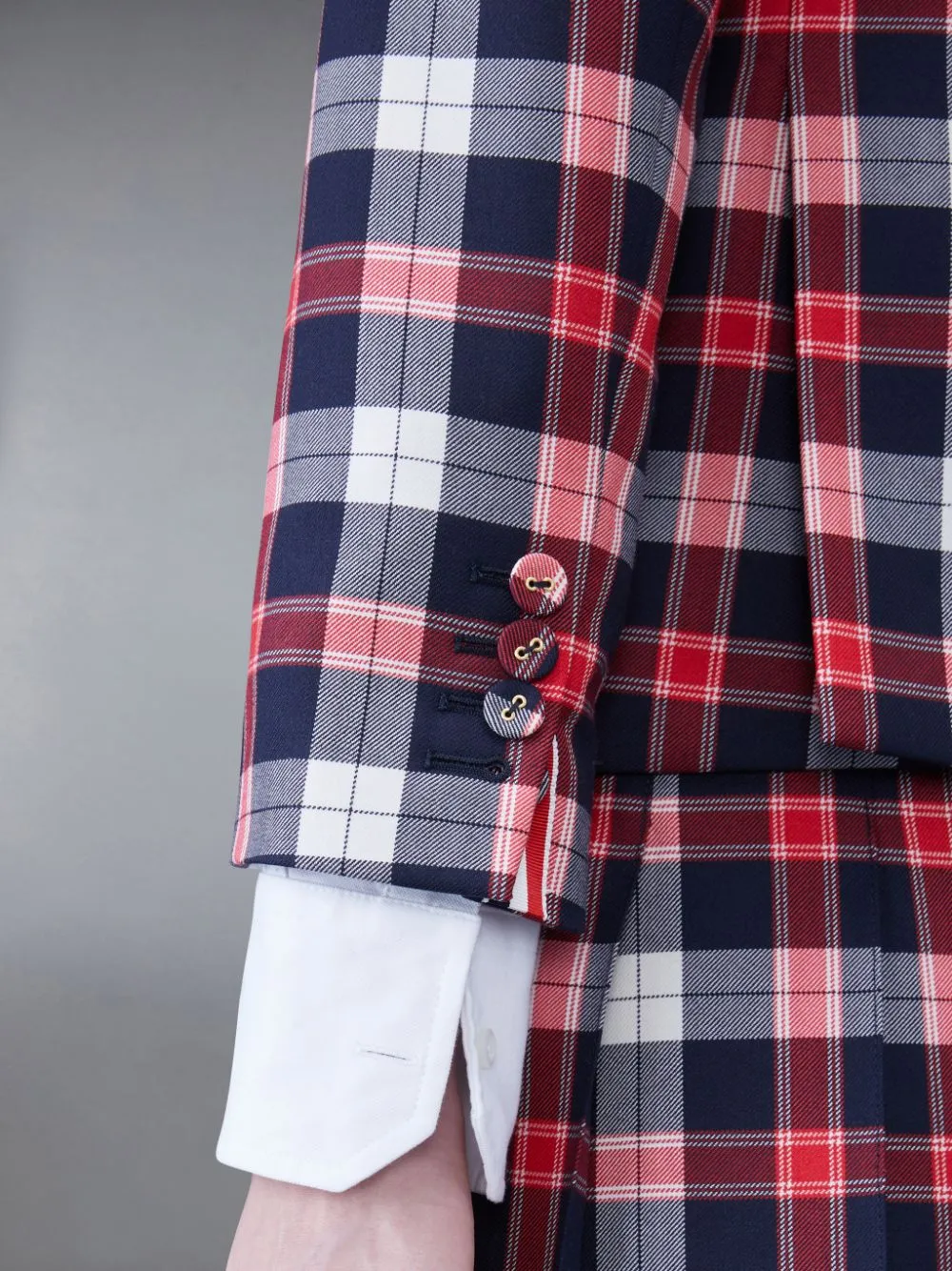 Tartan Buttoned Blazer