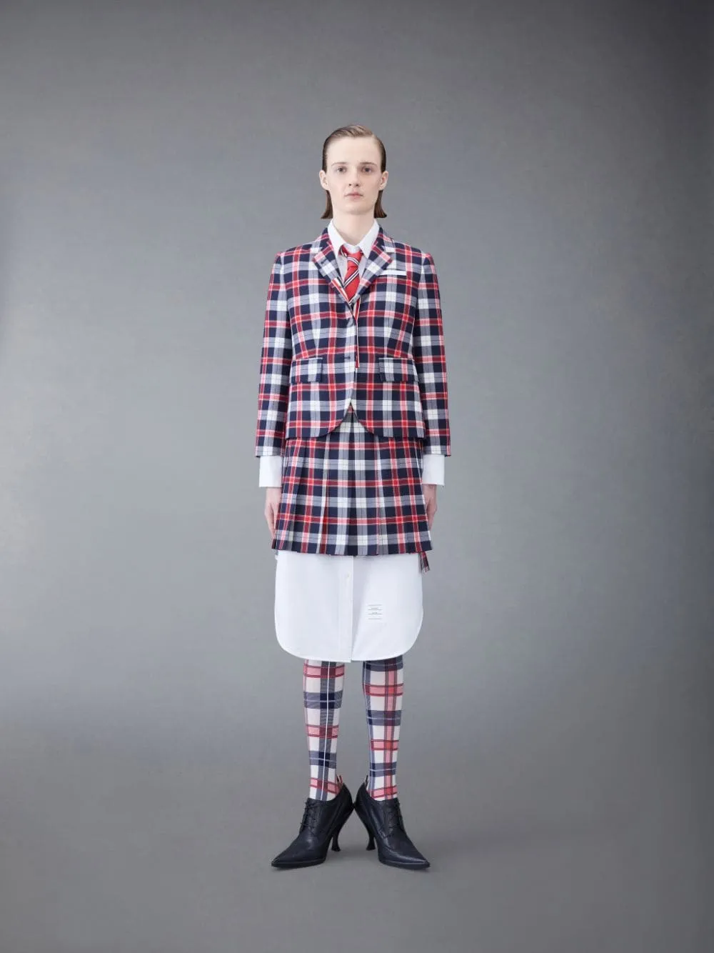 Tartan Buttoned Blazer