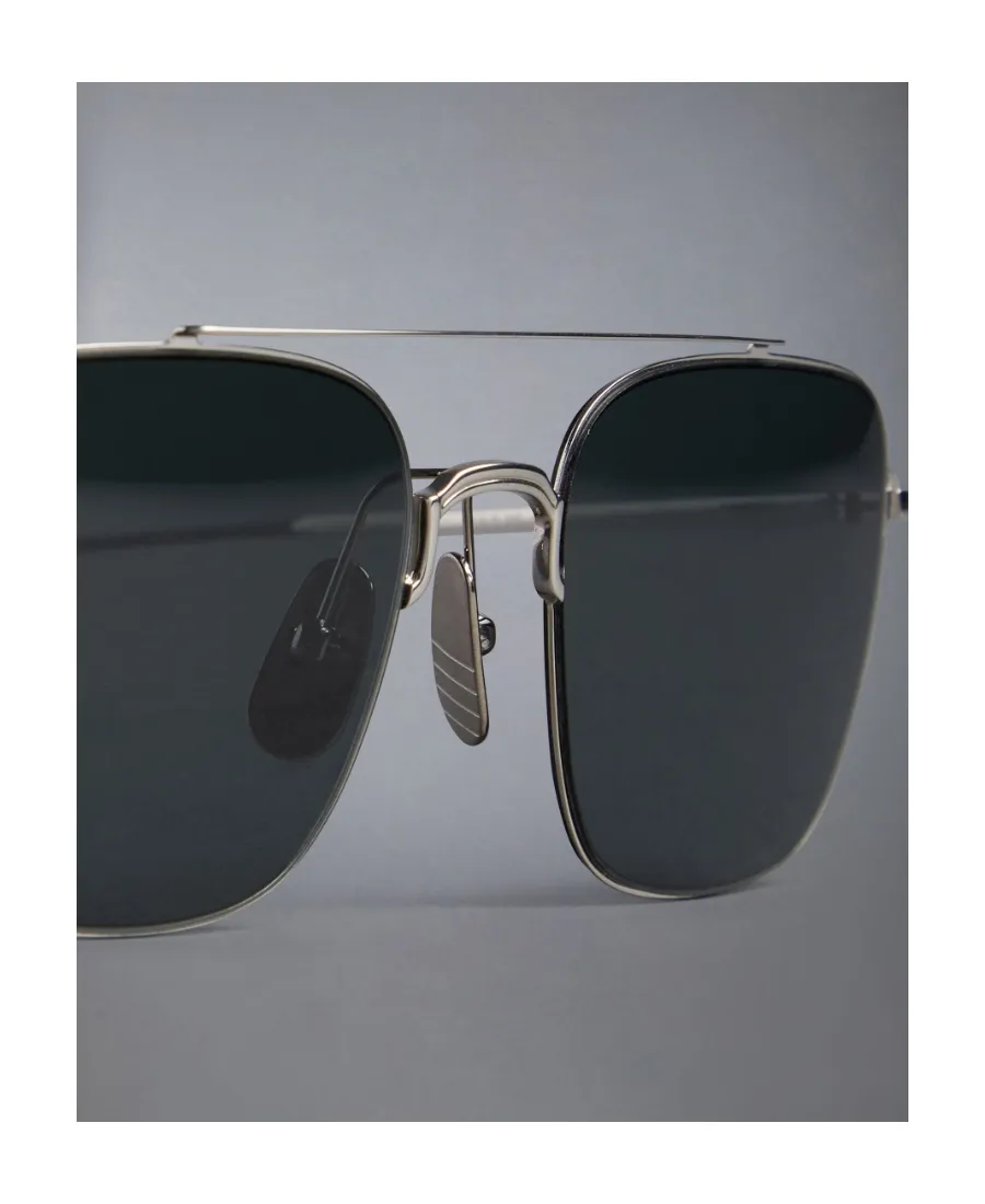 Raised-Bridge Square-Frame Sunglasses