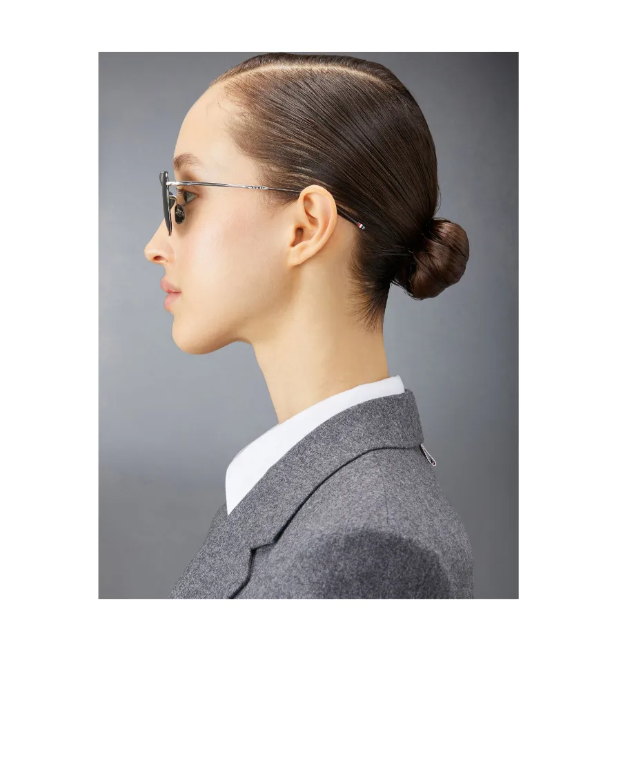 Raised-Bridge Square-Frame Sunglasses