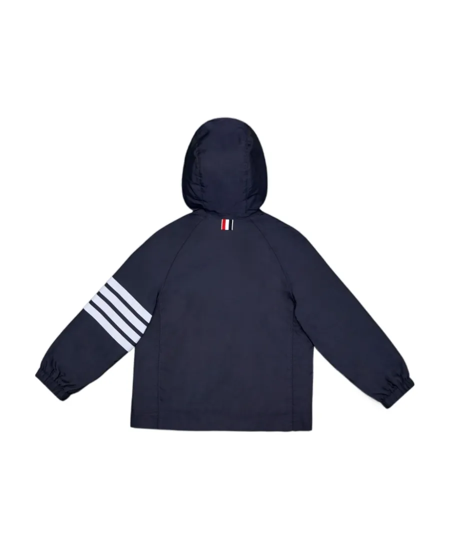 4-Bar Stripe Zipped Hooded Jacket