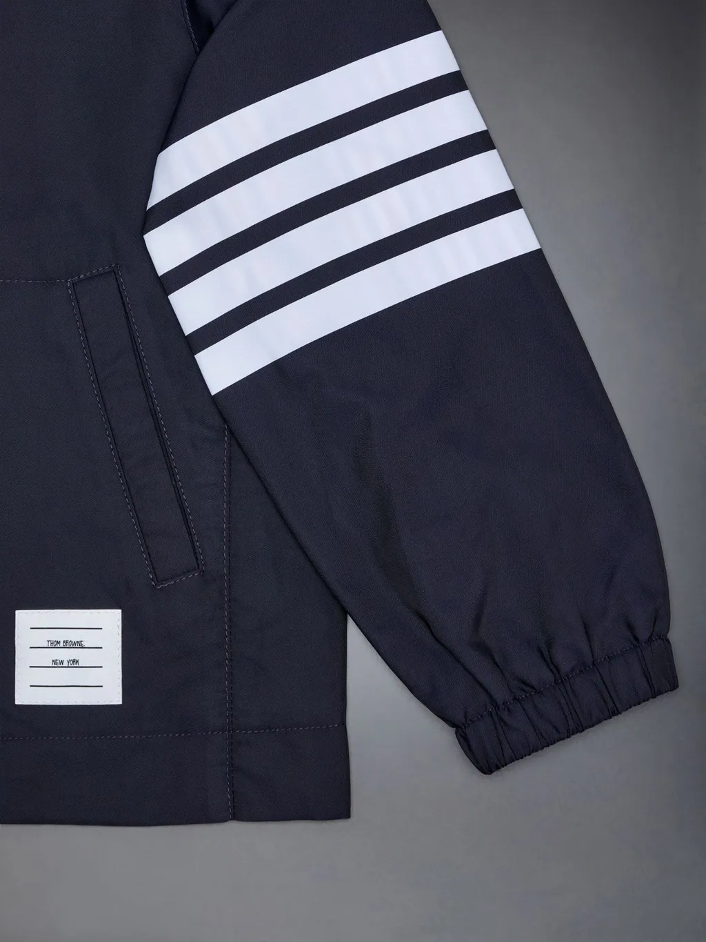 4-Bar Stripe Zipped Hooded Jacket