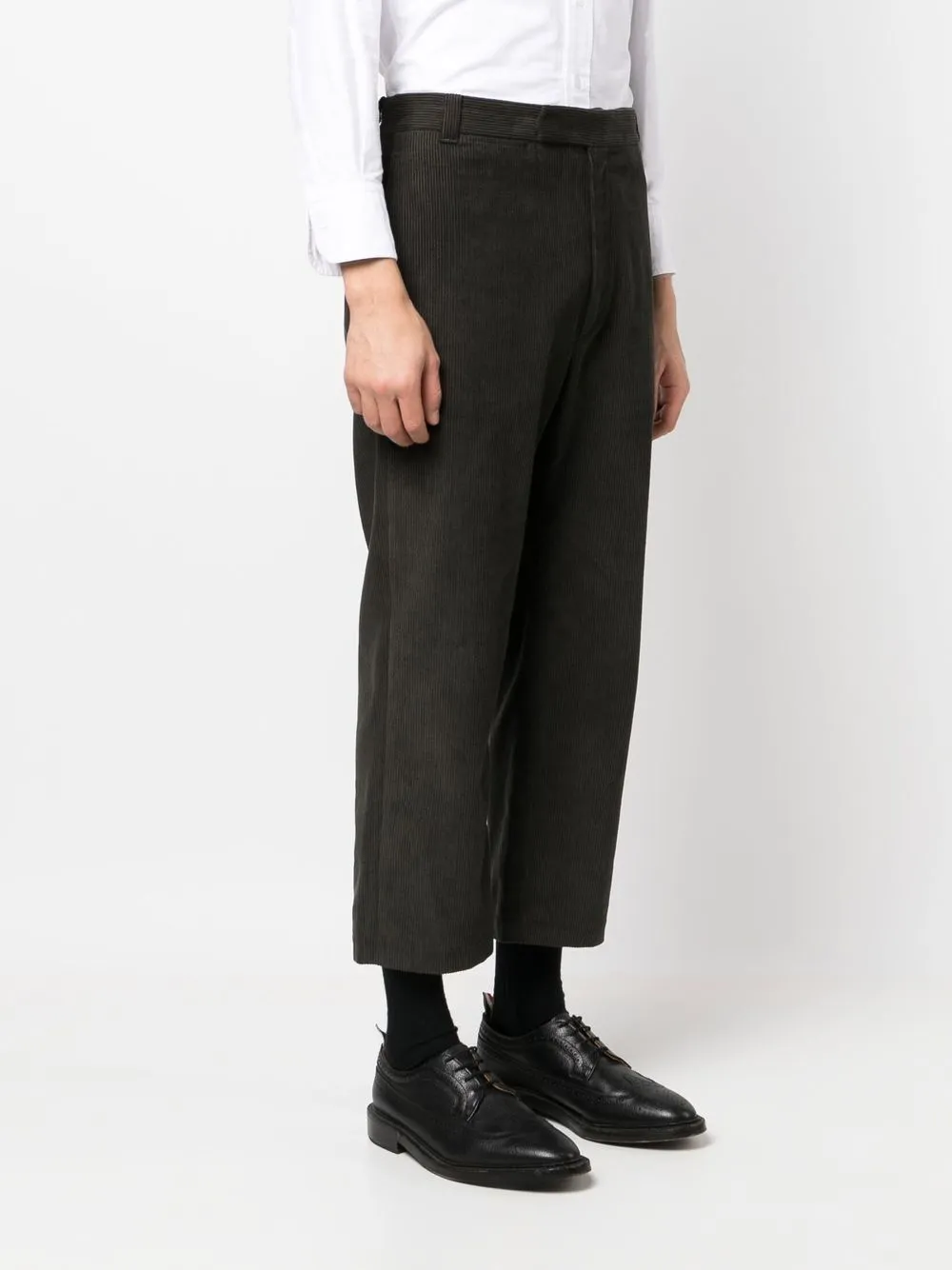 4-Bar Tab Corduroy Cropped Trousers