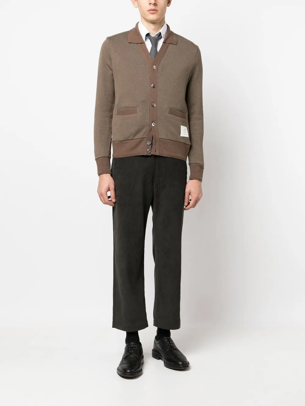 4-Bar Tab Corduroy Cropped Trousers