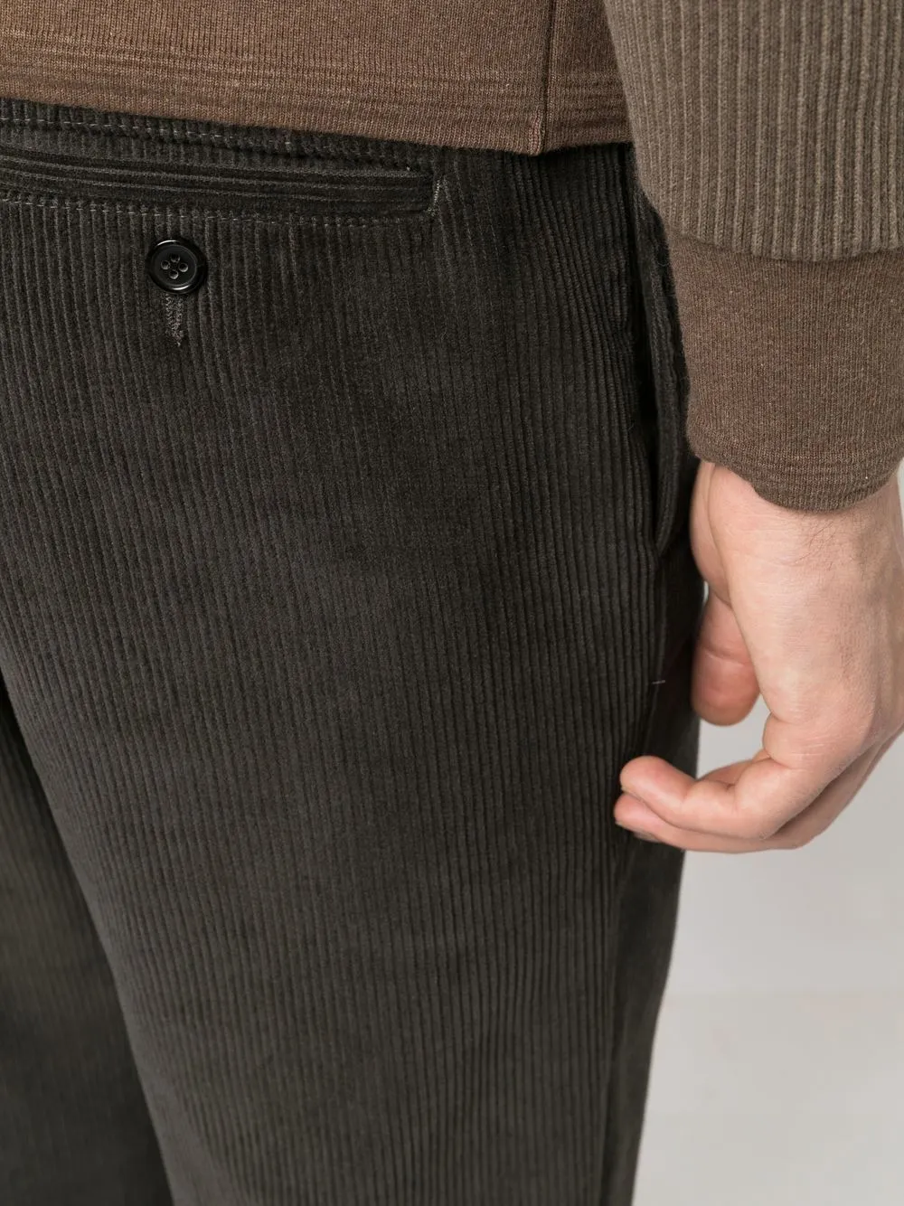 4-Bar Tab Corduroy Cropped Trousers