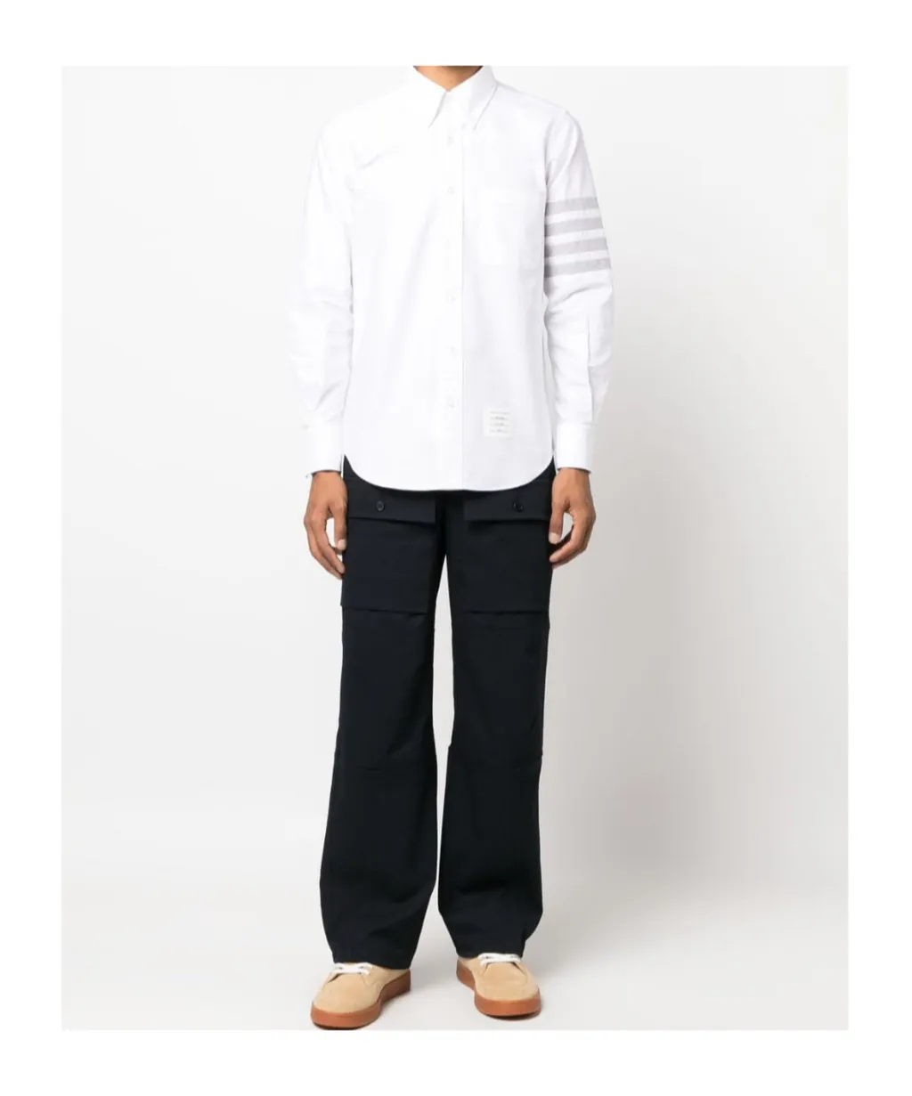 4-Bar Stripe Curved Hem Shirt