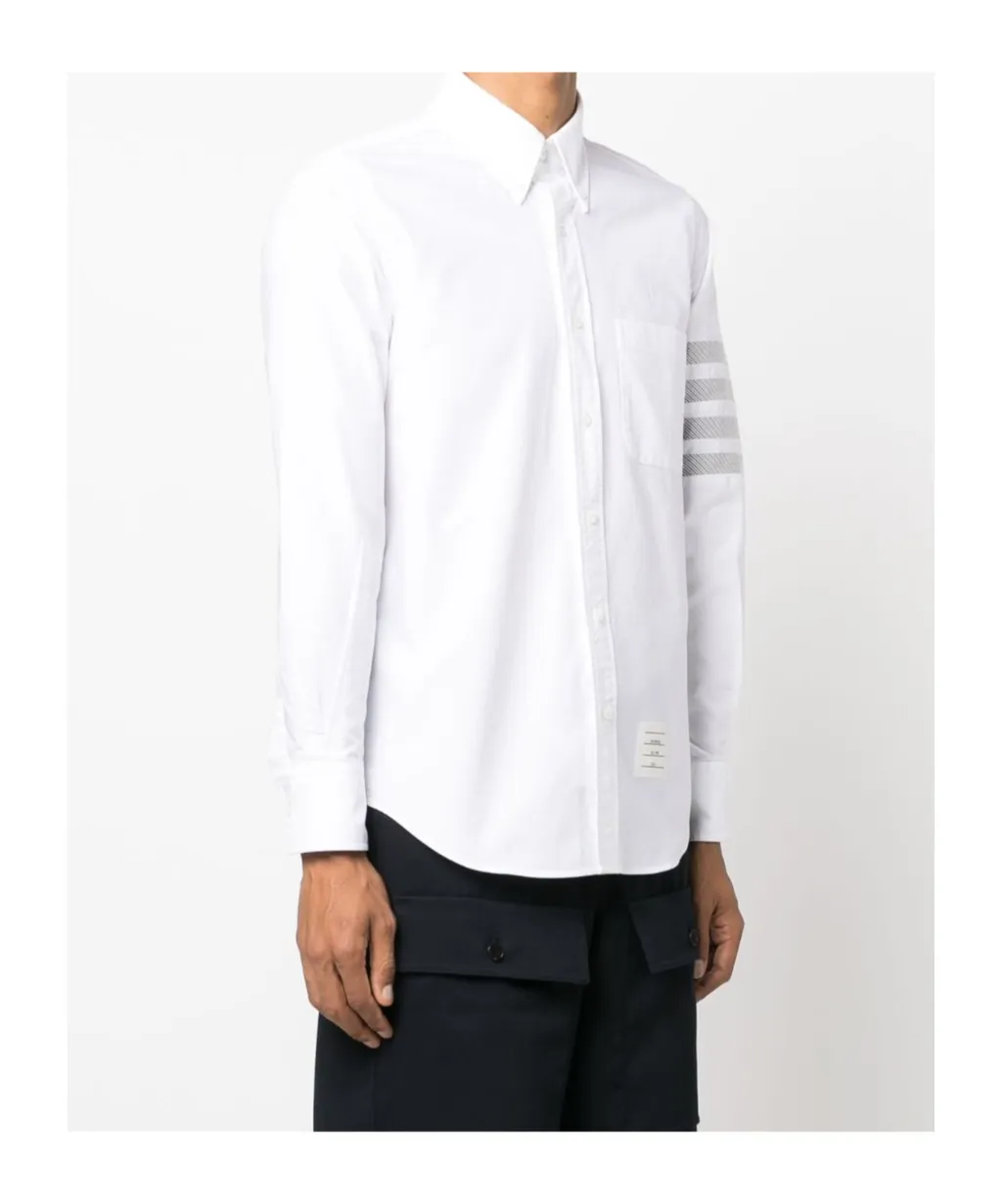 4-Bar Stripe Curved Hem Shirt